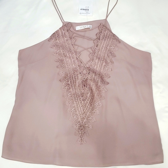 Wayf lace up tank nude,dusty rose. Large BNWT - Picture 2 of 6